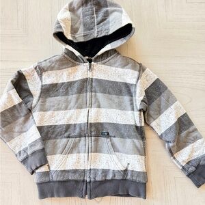 Striped Gray and White Kids Hoodie